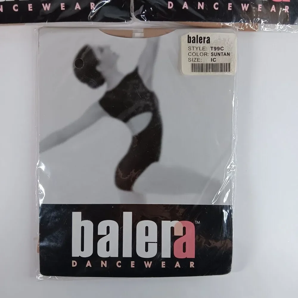 Balera Dancewear Tights Lot Suntan Stirrup Size IC MC Girls T99C T6955C Footed